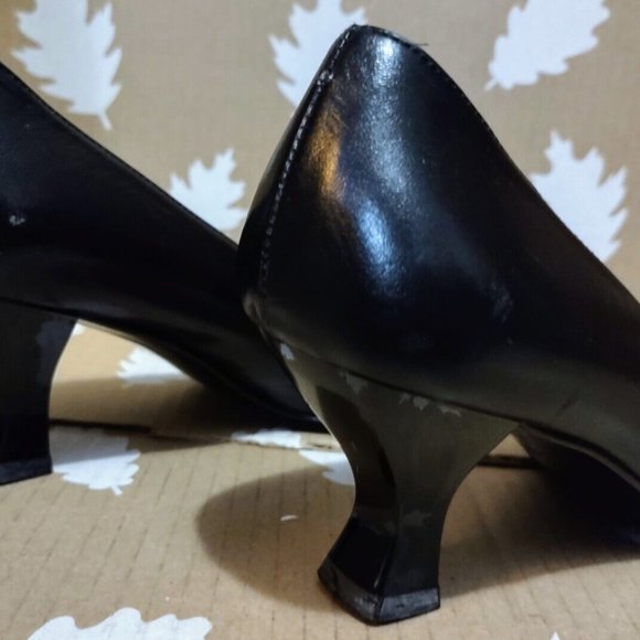 VNTG Charles David By Nathalie M. Avant Garde Laquered Spool Kitten Heel 6B New - Picture 10 of 12